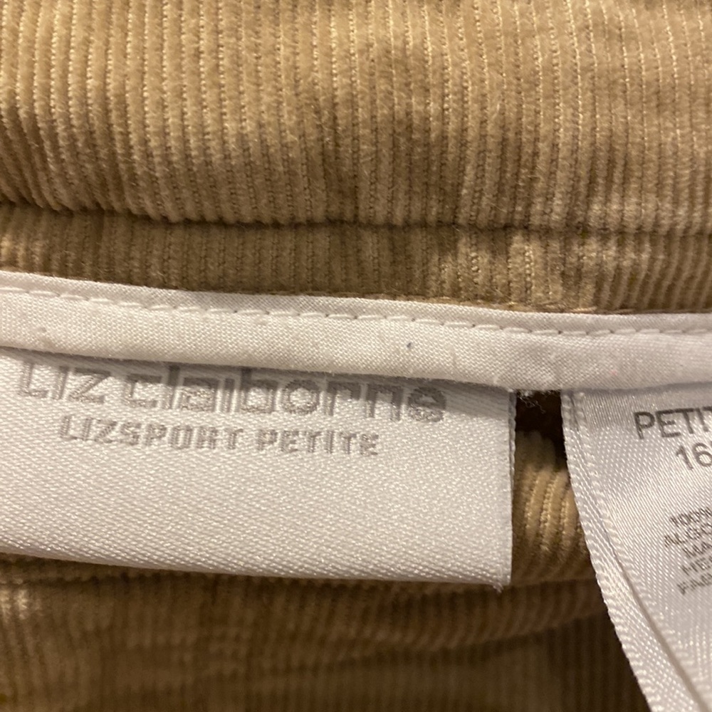 Women’s Liz Claiborne corduroy tan pants. 16P EUC - Picture 3 of 3